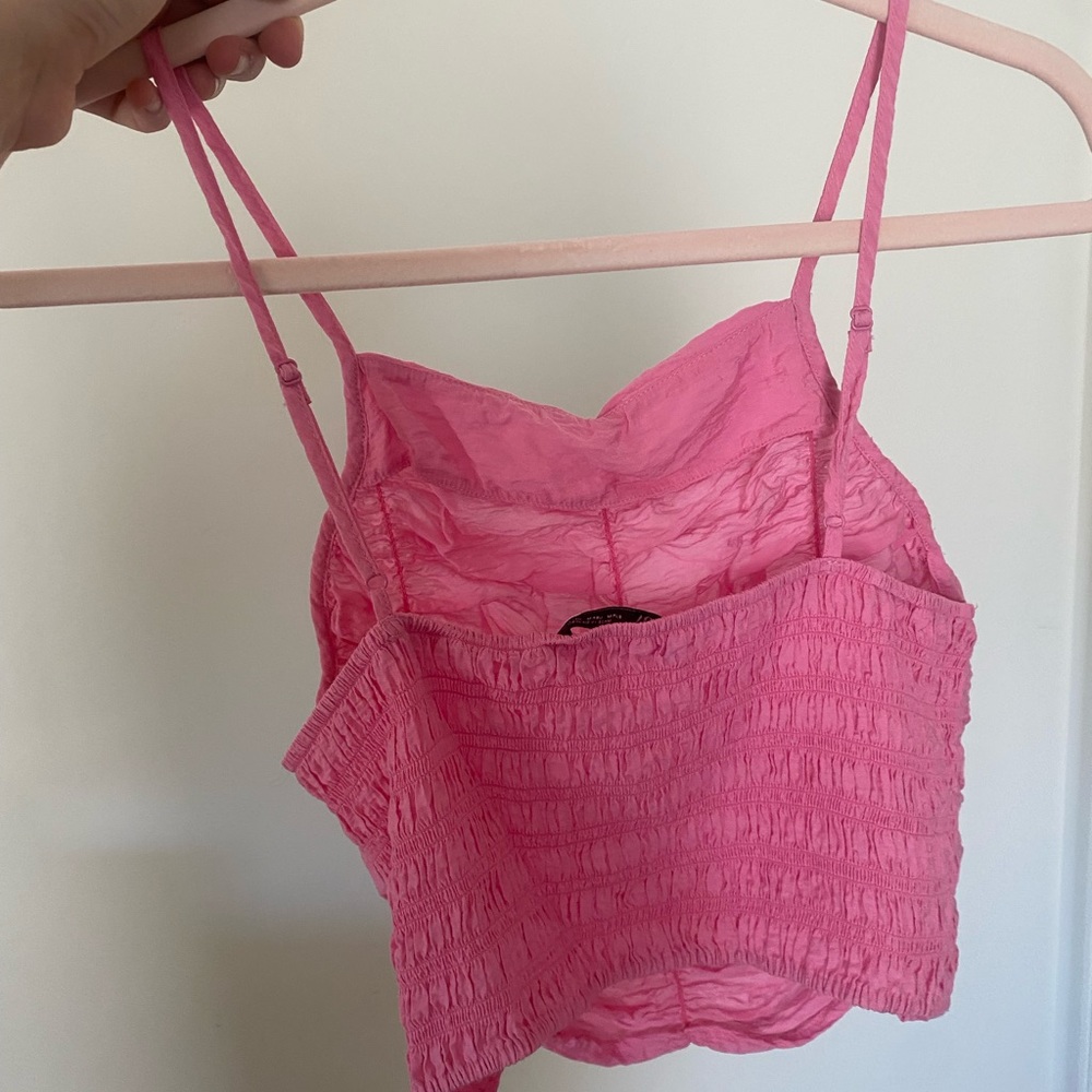 Pink Ruched Crop Top - Picture 3 of 3